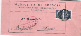 1945-piego Municipale Affrancato Con Due 50c.Imperiale Senza Fasci Novara E Risp - Marcophilie