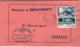 1954-piego Municipale Affrancato Italia Al Lavoro L.1+Propaganda Turistica L.12  - 1946-60: Marcophilie