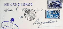 1952-Municipio Di Legnago Modulo Affrancato L.1+L.12 Italia Al Lavoro - 1946-60: Marcophilie