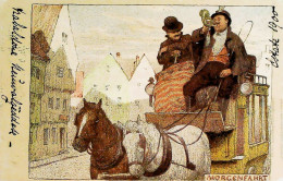 1900-Austria Morgenfahrt (diligenza Con Postiglione) Viaggiata - Chevaux