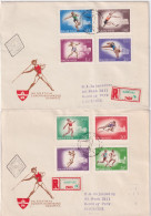 1966-Ungheria 8 Camp. Europei Atletica (1852/9+FG60) Tre Fdc Raccomandate Viaggi - FDC