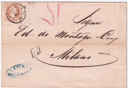 1873-Austria K.15 (36) Su Soprascritta Vienna (25.10) Per Milano - Altri & Non Classificati
