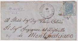 1869-CASCIANO Dè BAGNI C.2 (28.12) + Punti Su Busta Affrancata C.20 (L26) - Poststempel