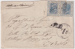 1868-SUSTINENTE C.2 + Punti (18.7) E PD Su Busta Affrancata Effigie Due C.20 (L2 - Storia Postale
