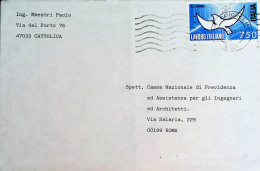 1990-LAVORO ITALIANO Lire 750 Isolato Su Busta - 1981-90: Storia Postale