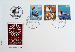 1972 Jugoslavia Giochi Olimpici Monaco Serie Cpl. (1335/0) Due Fdc - Lettres & Documents