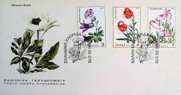 1978-GRECIA Fiori Serie Completa Su 2 Fdc - FDC