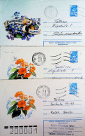 1975-RUSSIA Lotto Cinque Buste Postali K.4 Differenti (FIORI) Usati - Autres & Non Classés