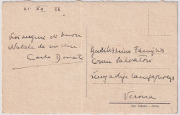 1938-autografo Del Pittore Carlo Donati Su Cartolina Non Viaggiata - Peintres & Sculpteurs