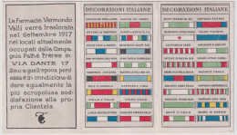 1917-calendarietto "Decorazioni Italiane" Della Farmacia Vermono Valli Di Milano - Small : 1901-20