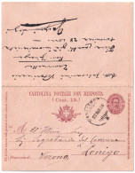 1899-cartolina Postale Con Risposta 7,5c.+ 7,5c. Cat.Filagrano C 26 Viaggiata - Stamped Stationery