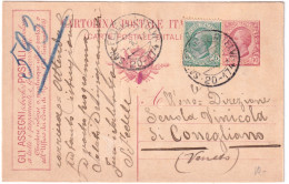 1919--intero Pubblicitario 10c. Assegni Postali Cat.Filagrano R1 Con Affrancatur - Interi Postali