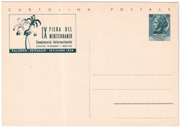 1954-Trieste A Cartolina Postale L.20 Fiera Del Mediterraneo Cat.Filagrano C 29 - Storia Postale