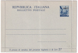 1950-Trieste A Biglietto Postale L.25 Quadriga Dentellatura Aperta In Alcuni Pun - Poststempel