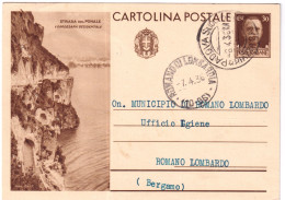 1936-cartolina Postale 30c.Strada Del Ponale (fori Di Spillo)viaggiata Cat.Filag - Stamped Stationery