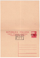 1947-Trieste A Cartolina Postale Con Risposta Pagata L.20+L.20 Democratica Cat.F - Marcophilia