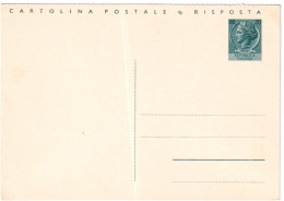 1954-cartolina Postale Risposta L.20 Siracusana Cat.Filagrano C 156 - Postwaardestukken