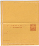 1889-biglietto Postale 20c. Bigola Arancio Cat.Unificato B 2 - Stamped Stationery