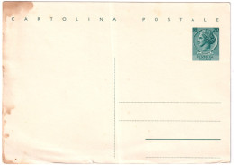 1954-cartolina Postale L.20 Verde Cat.Filagrano C 154,rara Ma Cartolina Macchiat - Entiers Postaux