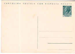 1954-cartolina Postale Con Risposta Pagata L.20 Cat.Filagrano C 156/R - Postwaardestukken