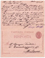 1897-cartolina Postale Con Risposta 7,5c. + 7,5c. Cat.Filagrano C 26 - Ganzsachen