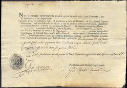 1739-Salonicco Fede Di Sanita' Rilasciata Dal Console Britannico G.Stevenson Per - Documents Historiques