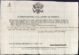 1799-Padova Fede Di Sanita' Rilasciata Il 27 Maggio Dai Proveditori Alla Sanita' - Historische Documenten