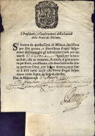 1722-Milano Fede Di Sanita' Rilasciata Il 6 Agosto Con Sigillo In Parte Stampata - Historical Documents