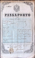 1856-passaporto Rilasciato Dal Pretore In Gandino Per Viaggiatore (arrestato Per - Documents Historiques