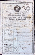 1854-passaporto Regno Lombardo Veneto Per L'Interno Reisenpass Fur Das Inland Ri - Documents Historiques