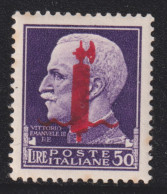 1944-Italia (MNH=**) L.50 Soprastampato Fascetto Tiratura Di Verona, Firmato Oli - Mint/hinged