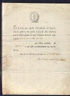 1802-ALA Fede Di Sanita' Con Sigillo In Basso, In Parte Stampata Ed In Parte Scr - Historical Documents