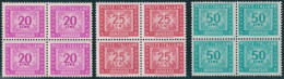 1947-Italia (MNH=**) Segnatasse Quartine L.20+L.25+L.50 Certificato Enzo Diena - 1946-60: Ungebraucht