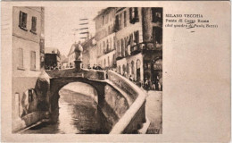 1904-Milano Vecchia Ponte Di Corso Roma Dal Quadro Di Paolo Bozzi,cartolina Viag - Milano (Mailand)