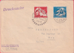 1950-DDR Lettera Diretta A Roma Affrancata S.2 Valori Minatori Con Annullo Fdc - Covers & Documents