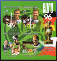 Niger 1996, European Football Cup, 4val In BF IMPERFORATED - Europei Di Calcio (UEFA)