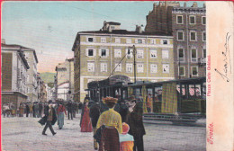 1901-Trieste Piazza Carlo Goldoni Viaggiata Leggera Piega Orizzontale - Trieste