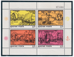 1978-Ungheria (MNH=**) Due Foglietti S.8v."Velieri,navigatori Celebri"catalogo Y - Sonstige & Ohne Zuordnung