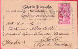 1900-Svizzera Gruss Aus Zurich Affrancata 10c. UPU Incisione Fine - Andere & Zonder Classificatie