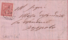 1872-piego Affrancato 2c.Cifra Avviso D'intimazione Ai Contribuenti Morosi Annul - Storia Postale