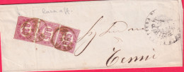 1875-sovracoperta Affrancata Servizio Due 0,05 (c:) + 0,30 (c.) Difettoso Per Un - Storia Postale