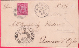 1880-sovracoperta Affrancata 10c.Umberto I^ Annullo Corsivo Guardamiglio - Marcophilia