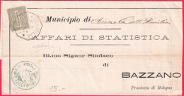 1872-piego Affrancato 1c.Cifra Annullo Ottagonale Di Anzola Dell'Emilia - Marcophilie