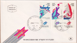 1981-Israele 11 Maccabiade Serie Cpl. (795/7 Con Bandelletta) Fdc - FDC