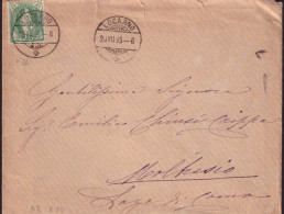 1895-Svizzera C.25 Isolato Su Busta Locarno (20.7) Per L'Italia - Postmark Collection