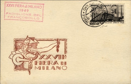 1949-cartolina Illustrata "XXVII^fiera Di Milano"affr. Con L.20 Firmato Chiavare - FDC