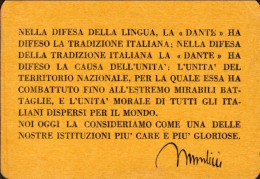 1939-tessera D'iscrizione Alla Soc."Dante Alighieri" - Mitgliedskarten