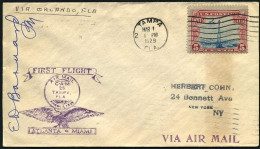 1929-U.S.A. I^volo CAM.25 Tampa-Orlando.Cachet - 1c. 1918-1940 Covers