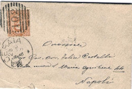 1890-busta Affrancata 20c.Umberto I Con Annullo A Cannocchiale Di Macerata - Poststempel
