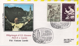 1983-Vaticano Pellegrinaggio Di S.S.Giovanni Paolo II^a Lourdes Dispaccio Aereo  - Poste Aérienne
